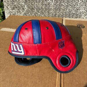 NFL New York Giants Reebok Football Helmet Hat Faux Leather Red Blue Rare